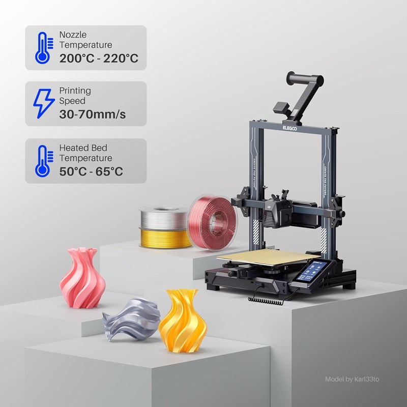 ELEGOO خيوط PLA حرير 1.75 مم ذهبية 250 جرام، خيوط طابعة ثلاثية الأبعاد لامعة بدقة أبعاد +/- 0.02 مم، بكرة 250 جرام تناسب معظم طابعات FDM ثلاثية الأبعاد - Image 5